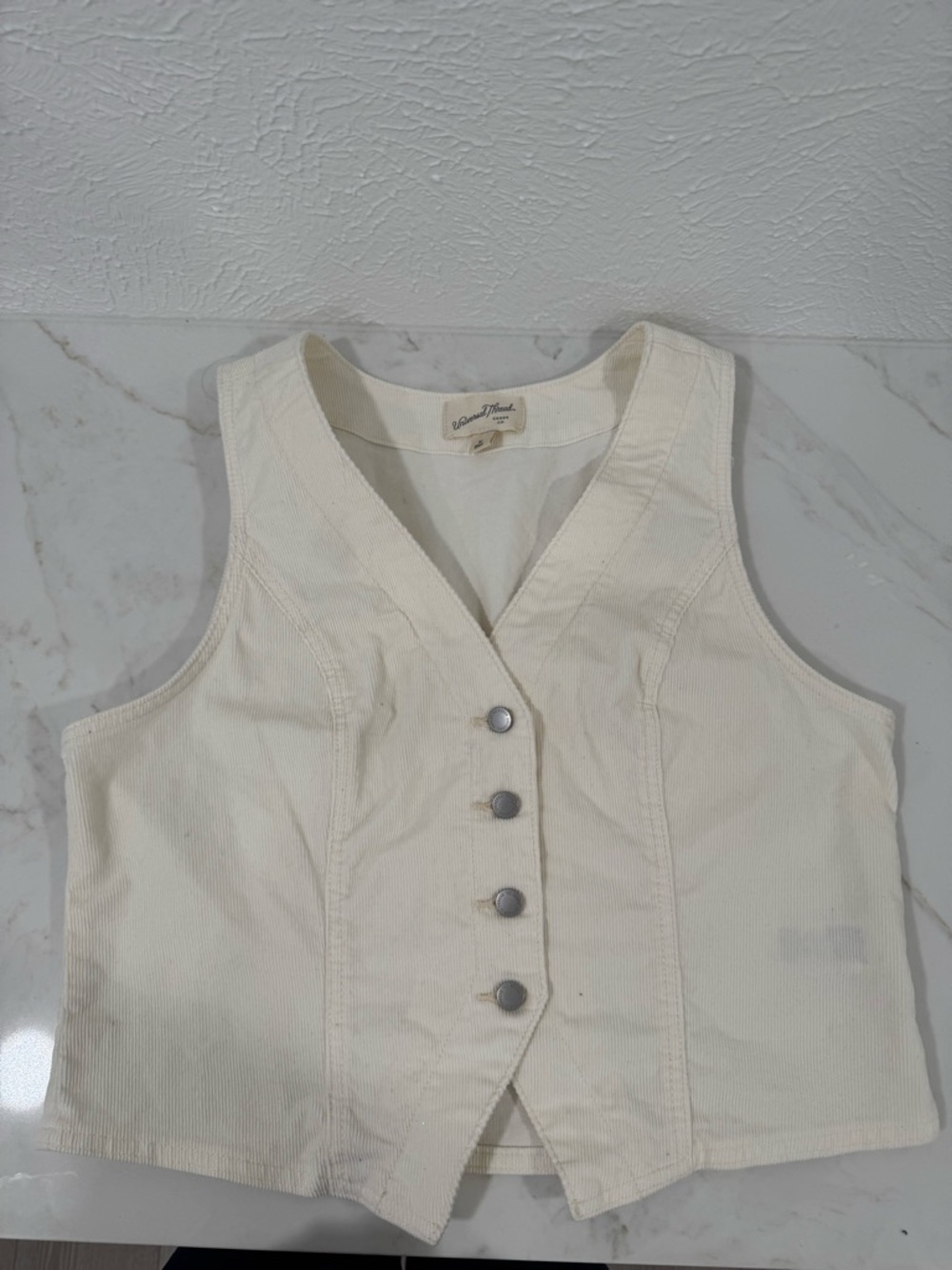 Size M Universal Thread Cream Ribbed Tank Top - Picture 3 of 13